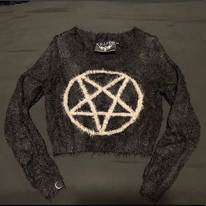 Killstar pentagram cropped sweater